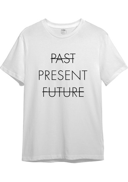 past Present Future Tişört - Beyaz