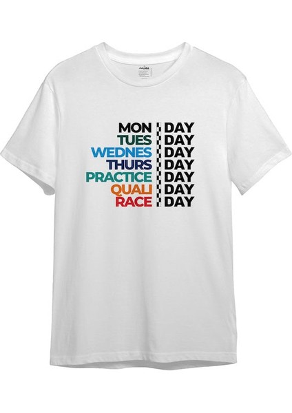 Formula 1 / Week Days Tişört - Beyaz