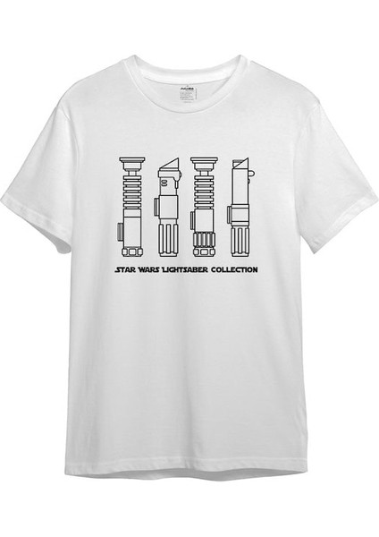 Star Wars Lightsaber Collection Tişört - Beyaz
