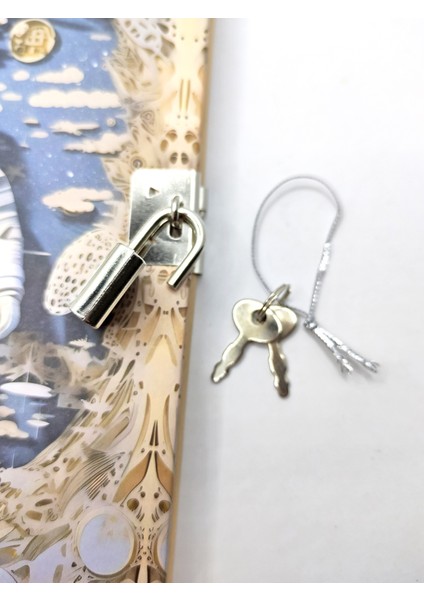 3D Görünümlü Hatıra Defteri (Günlük) Kilitli Defter 80 Yaprak - Mavi Astronot modelleri