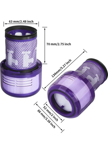 V12 Slim Detect Absolute Extra/total Clean/elektrikli Süpürge 971517-01 Için 2 Adet Hepa Filtre (Yurt Dışından)