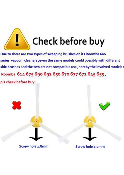 600 Serisi 606 610 620 630 650 660 675 Elektrikli Süpürge Aksesuarları Için 2x Silindir Yan Fırça Filtre Tekerleği (Yurt Dışından) modelleri