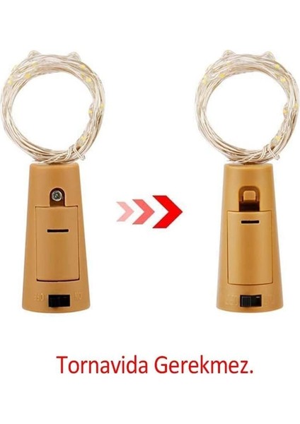 Mantar Tıpa Peri LED - 3 Metre - Günışığı (1 Adet)