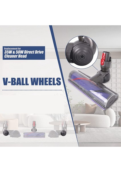 V6 V7 V8 V10 V11 V12 DC58 Elektrikli Süpürge Için 4x Bilyalı Tekerlek 35W 50W Doğrudan Tahrikli Kafa Tekerlekleri Parçaları (Yurt Dışından) fiyatları