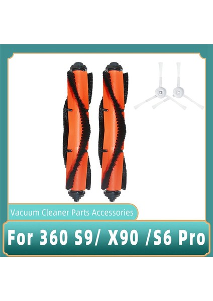360 S9 S6 Pro X90 X95 Robot Süpürge Hepa Filtre Rulosu Ana Fırça Yan Paspas Bezi Bez Yedek Aksesuarlar (Yurt Dışından)