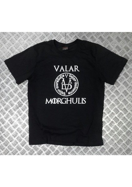 Unisex Siyah Game Of Thrones Baskılı T-Shirt