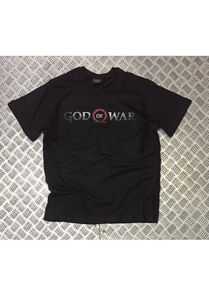 Unisex Siyah God Of War Baskılı T-Shirt