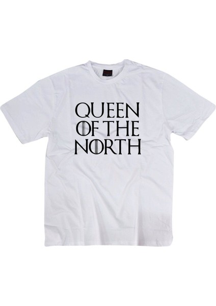 Unisex Beyaz Game Of Thrones Baskılı T-Shirt