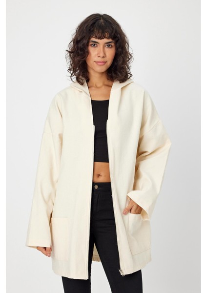 Alexandergardı Kapüşonlu Fermuarlı Oversize Ceket (UNX-0074)