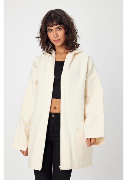 Alexandergardı Kapüşonlu Fermuarlı Oversize Ceket (UNX-0074)
