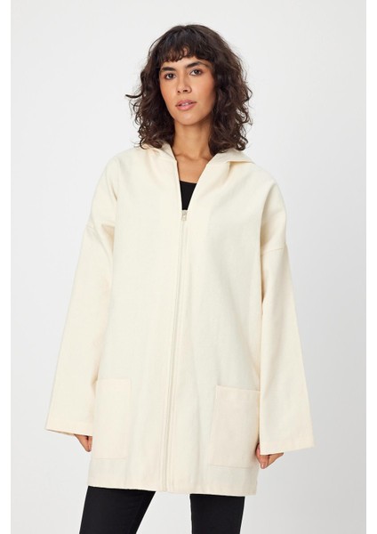 Alexandergardı Kapüşonlu Fermuarlı Oversize Ceket (UNX-0074)
