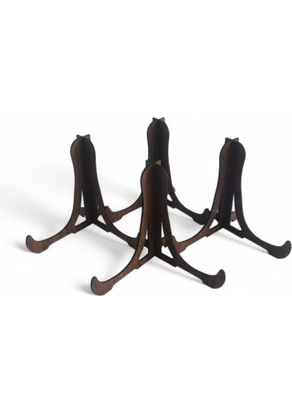 Tabak ve Süs Levhaları Gerçek Ahşap 4'lü Teşhir Ayağı 16X16 Stand