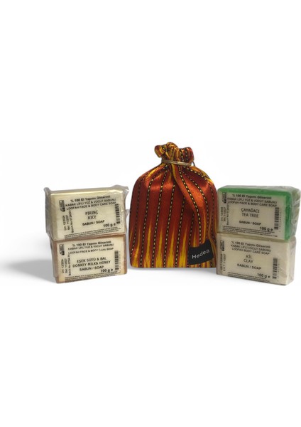 Osmanlı Sultanı 4'lü Lifli Sabun Seti - Pirinç, Eşek Sütü, Bal, Çayağacı, Kil - Padişah Kesesiyle fiyatları