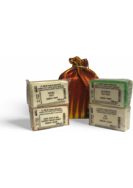 Osmanlı Sultanı 4'lü Lifli Sabun Seti - Pirinç, Eşek Sütü, Bal, Çayağacı, Kil - Padişah Kesesiyle fırsatları