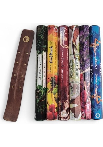 Rain Forest, Fruit Punch, Frank Incence, Vanilla Coconut, Lavander&rose&musk, Ocean 6X20 Tütsü-Hediyeli