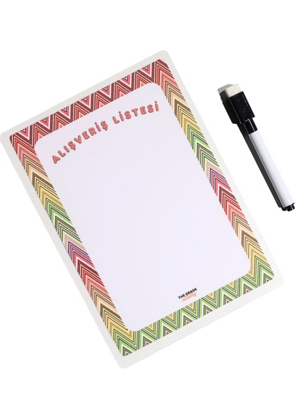 Yaz-Sil Planlayıcı Zikzak Desenli Alışveriş Listem Buzdolabı Notluk.notluk.magnetli Planlayıcı 21X15 fırsatları