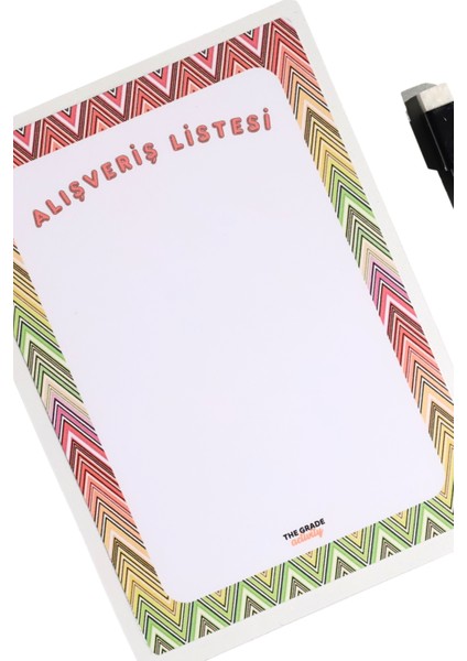 Yaz-Sil Planlayıcı Zikzak Desenli Alışveriş Listem Buzdolabı Notluk.notluk.magnetli Planlayıcı 21X15 indirimleri