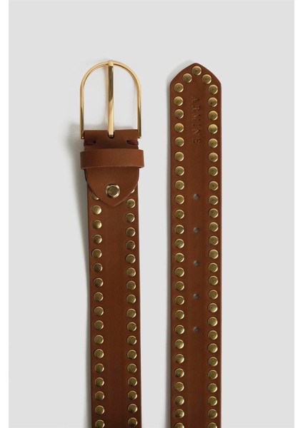 Trok Detaylı Deri Kemer 25YD007 Taba fırsatları