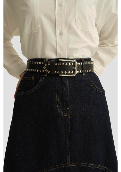 Trok Detaylı Deri Kemer 25YD007 Siyah fırsatları