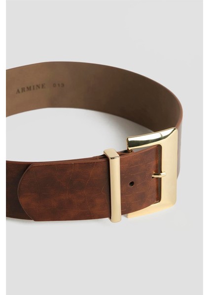 Kalın Deri Kemer 25YD013 Taba