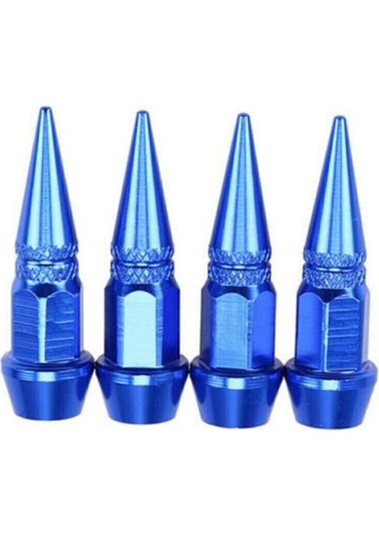 Alüminyum Sivri Sibop Kapağı Mavi 4'lü 45MM