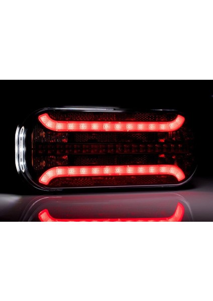 12V-36V STOP LAMBASI LEDLİ (KAYAR SİNYALLİ) (PARK-FREN-SİNYAL-GERİ VİTES) (215*100 MM) E9 modelleri