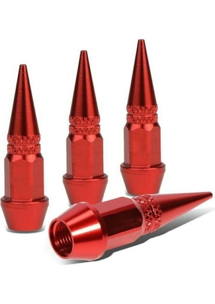 Alüminyum Sivri Sibop Kapağı Kırmızı 4'lü 45MM
