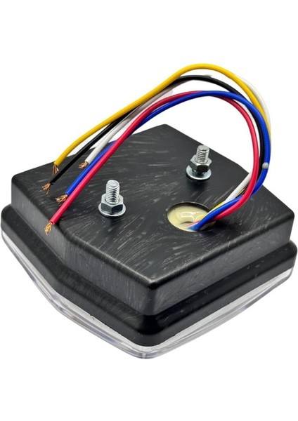 12V Stop Lambası Mini Kare (Neon Ledli) (4 Fonksiyonlu) (98*92*42 Mm)