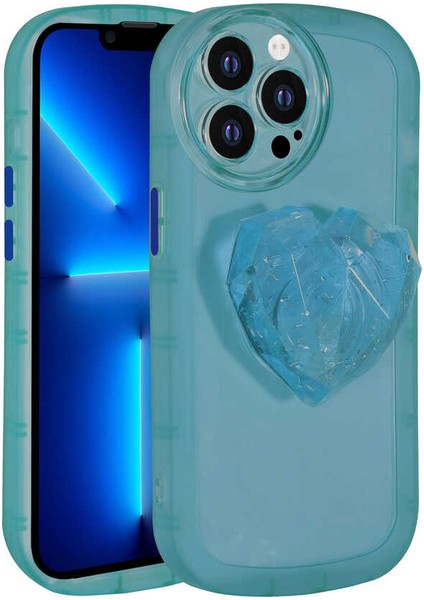 Apple iPhone 13 Pro Max Kılıf Kamera Korumalı Pop Soketli Renkli Tqr Ofro Kapak-Mavi