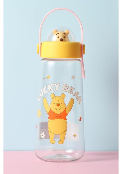 Winnie The Pooh Lisanslı Tutacaklı Plastik Şişe (600ML)
