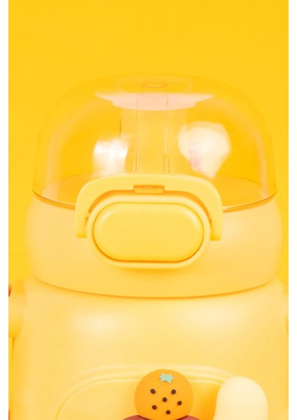 Sanrio Lisanslı Pipetli Kapaklı Suluk (600ML) - Pompompurin
