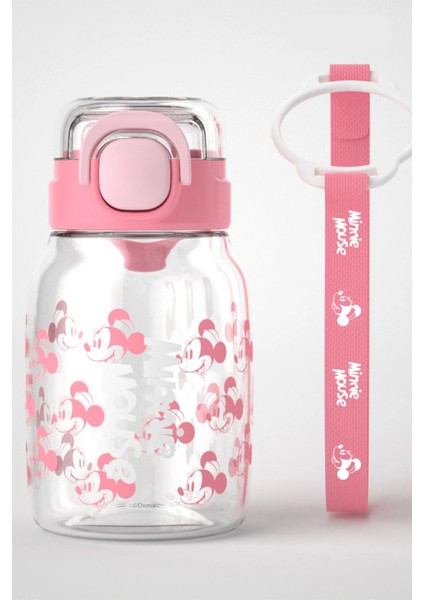 Disney Minnie Mouse Lisanslı Omuz Askılı Tritan Suluk (600ML)