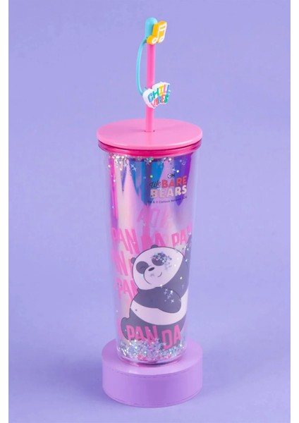 We Bare Bears Lisanslı Çift Cidarlı Pipetli Şişe (800ML) - Panda
