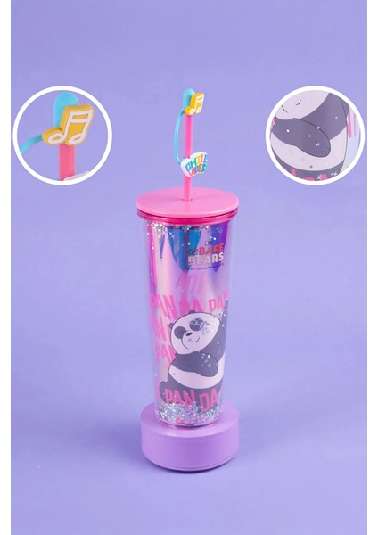We Bare Bears Lisanslı Çift Cidarlı Pipetli Şişe (800ML) - Panda