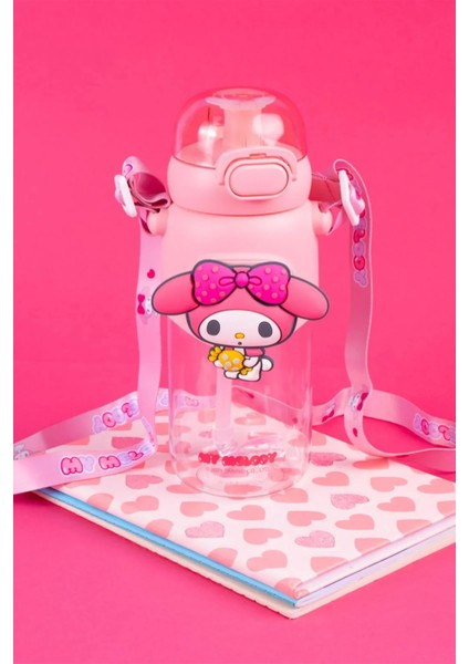 Sanrio Lisanslı Pipetli Kapaklı Suluk (600ML) - My Melody