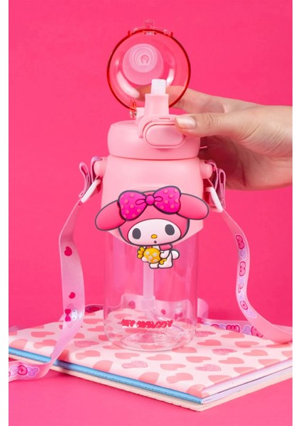 Sanrio Lisanslı Pipetli Kapaklı Suluk (600ML) - My Melody