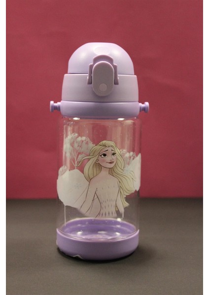 Disney Frozen Lisanslı Omuz Askılı Plastik Şişe (520ML) - Mor