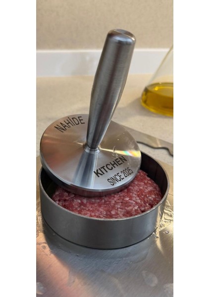 Kişiselleştirilebilir Hamburger Presi ve Et Döveceği Tek Ebat