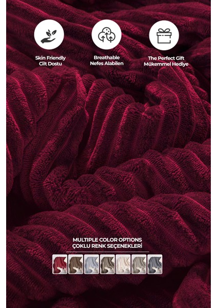 Sherpa Battaniye Tek Kişilik Çizgili Yumuşak Peluş Wellsoft Yatak Örtüsü fırsatları