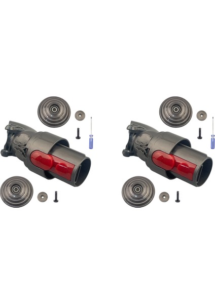 V7 V10 V11 V15 Elektrikli Süpürge Aksesuarları Için 2 Set 100W Doğrudan Tahrikli Emiş Başlığı Konnektör Adaptörü + V-Toplu Tekerlek (Yurt Dışından)