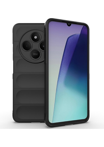 Xiaomi Redmi 14C 4g Uyumlu Kılıf Etnik Optimum Mat Kamera Korumalı Silikon Siyah