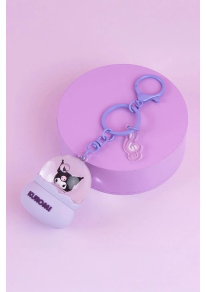 Sanrio Lisanslı Kuromi Kristal Top Sulu Anahtarlık