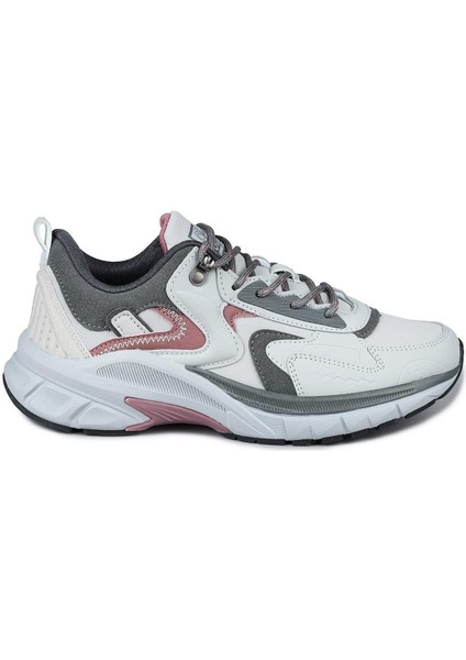 30866 Gri - Bordo Kadın Sneaker Günlük Spor Ayakkabı