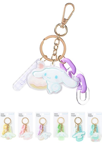 Sanrio Lisanslı Makaron Figürlü Akrilik Anahtarlık - Cinnamoroll