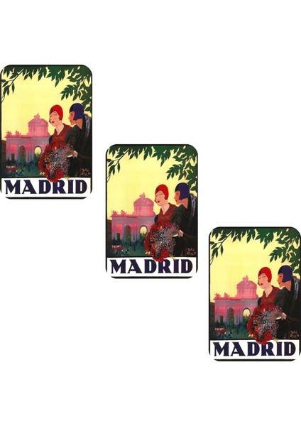 Buzdolabı Magneti - 3 Adet Ispanya Madrid Magneti