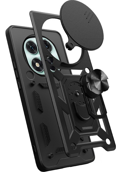Xiaomi Redmi Note 14 Pro 5g Uyumlu Kılıf Pars Sürgülü Kamera Korumalı Yüzüklü Sert Silikon Siyah indirimleri