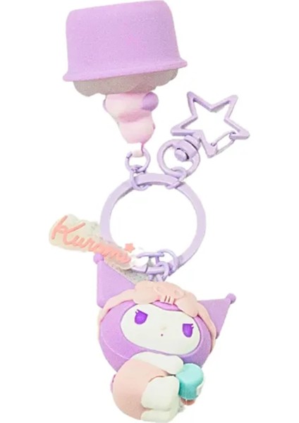 Sanrio Lisanslı Banyo Serisi Işıklı Anahtarlık - Kuromi