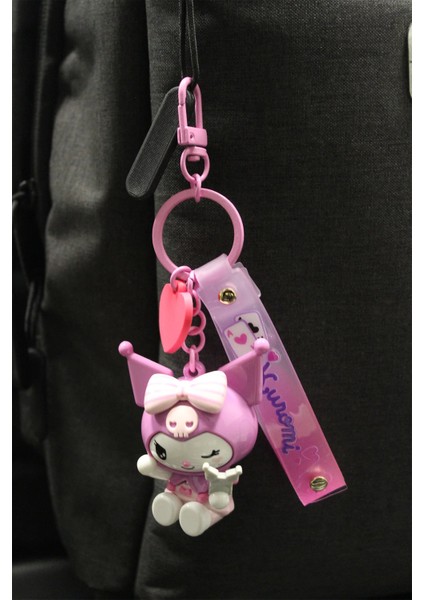 Sanrio Lisanslı Kuromi Figürlü Anahtarlık modelleri