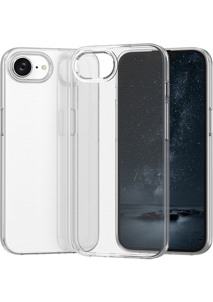 iPhone 16E Uyumlu Kılıf Süper Silikon Şeffaf Renksiz modelleri