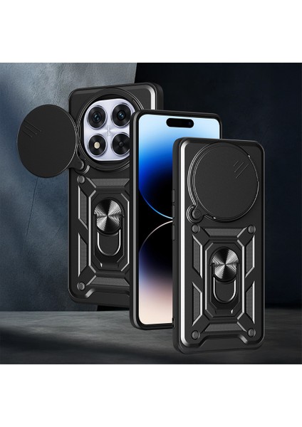 Xiaomi Redmi Note 14 Pro Plus Uyumlu Kılıf Pars Sürgülü Kamera Korumalı Yüzüklü Sert Silikon Siyah fırsatları